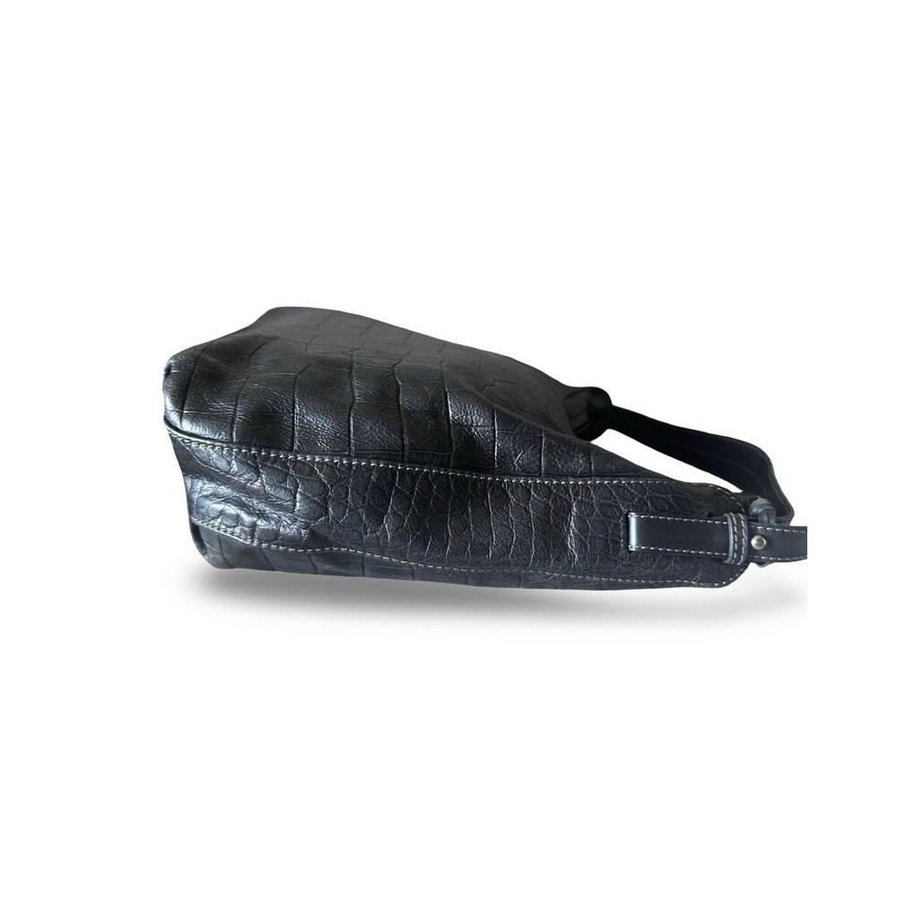 Furla Black Crocodile Leather Embossed Hobo Bag - Picture 14 of 14